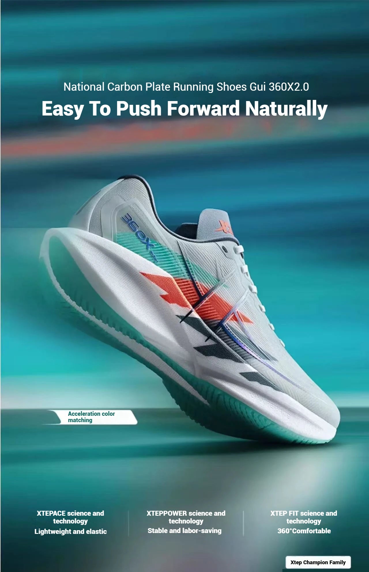 Xtep 360X 2.0 Professional Marathon Running Shoes For Men Racing Carbon Plate Shock Absorbent Sports Training Shoes 975219110035