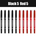 10Pcs Double Tip Permanent Markers Pens Waterproof Oily Fine Tip Black Painting Marker Graffiti Marking Pens School Supplies