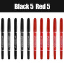 10Pcs Double Tip Permanent Markers Pens Waterproof Oily Fine Tip Black Painting Marker Graffiti Marking Pens School Supplies