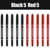 10Pcs Double Tip Permanent Markers Pens Waterproof Oily Fine Tip Black Painting Marker Graffiti Marking Pens School Supplies