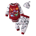 Newborn Baby Boy Baby Elephant Clothes Set Long Sleeve Romper Bodysuit Top and Pants with Hat Spring Autumn Cute Outfit for Boys