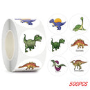 100-500pcs 1'' Round Dinosaur Stickers for Teacher Reward Stickers School Supplies Animal Incentive Roll Sticker for Home