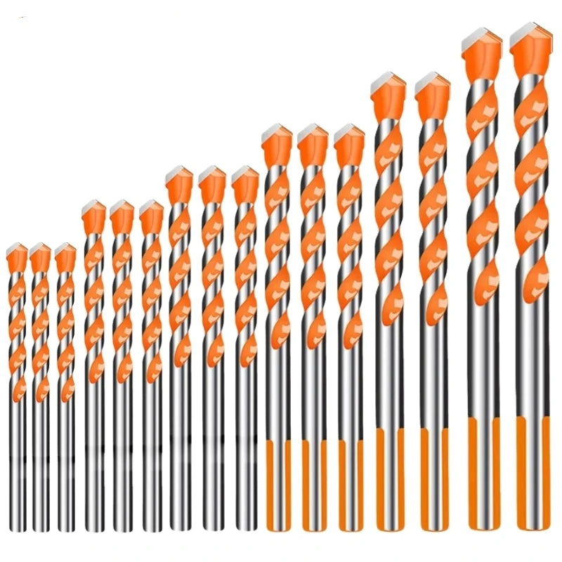 Juego de 16 brocas de carburo de tungsteno para mampostería, para metal, acero, porcelana, cerámica, azulejos, hormigón, ladrillo y madera, de 3 a 12 mm.