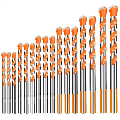 Juego de 16 brocas de carburo de tungsteno para mampostería, para metal, acero, porcelana, cerámica, azulejos, hormigón, ladrillo y madera, de 3 a 12 mm.