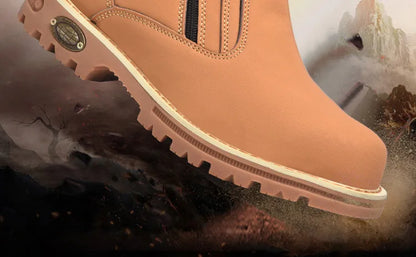Zapatos de trabajo para hombre, zapatos de seguridad impermeables, botas de cuero antichispas para hombre, zapatos de soldador antideslizantes y antiperforación para hombre, zapatos de trabajo negros.
