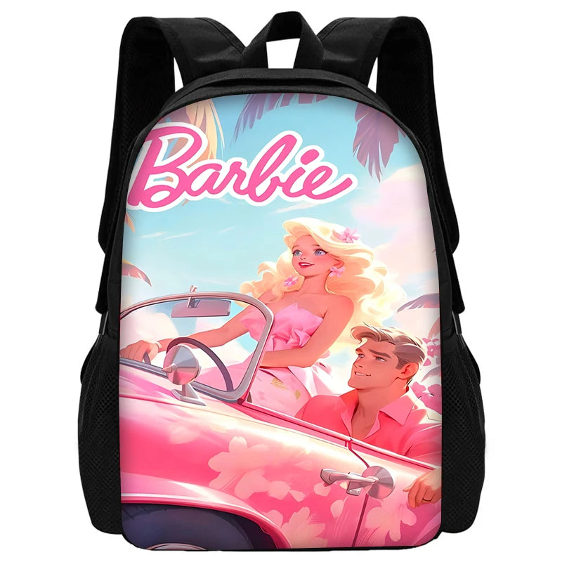 Cartoon Dolls 3 pcs set Child School Backpack with Lunch Bags Pencil Bags B-Barbies School Bags for Boys Girls Best Gift