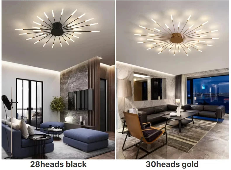 Modern LED Ceiling Lamp Living Room Dining Bedroom Ceiling Chandelier Lights Nordic Fireworks Design Home Decor Indoor Lighting