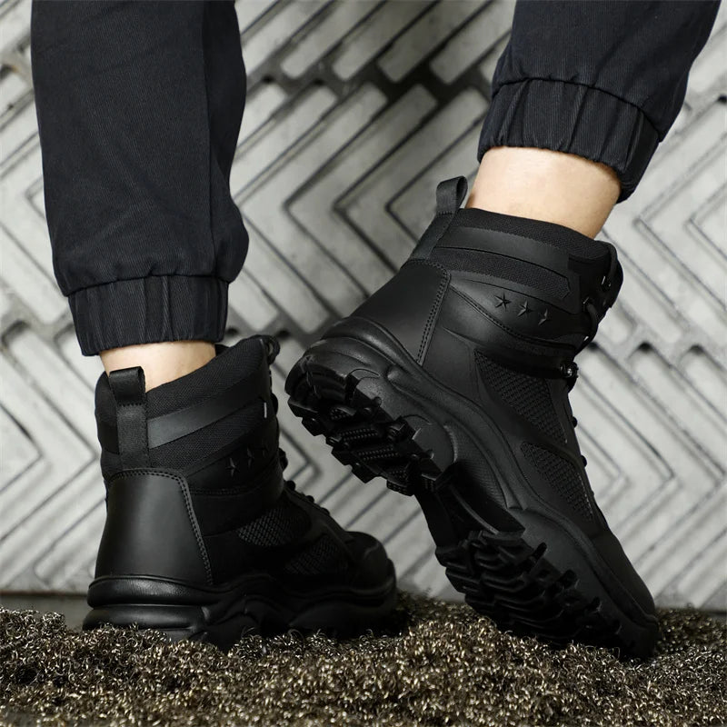 Latest 2023 Waterproof Men Leather Boots Steel Toe Cap Safety Work Shoes Anti Smashing Indestructible Construction Welding Boots