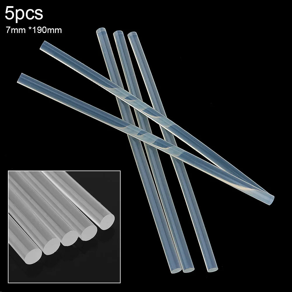 Hot Melt Adhesive Glue Gun 10/20/50pcs Transparent Hot Glue Sticks Silicone Rod for 7/11mm Gun DIY Tools Kitchen Cabinet Storage