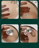 LMETJMA 3L Deep Fryer Pot Stainless Steel Frying Pot With Mesh Steamer Basket Japanese Tempura Fryer Pot with Lid and Tong JT230