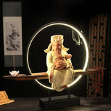 New Chinese Style Zen Ornaments for Entrance Living Room Office God of Wealth Buddha Statue Reflux Incense Decoration