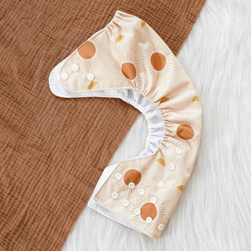 Pañales de tela para bebé, impermeables, reutilizables, ajustables, ecológicos, 100 % poliéster.