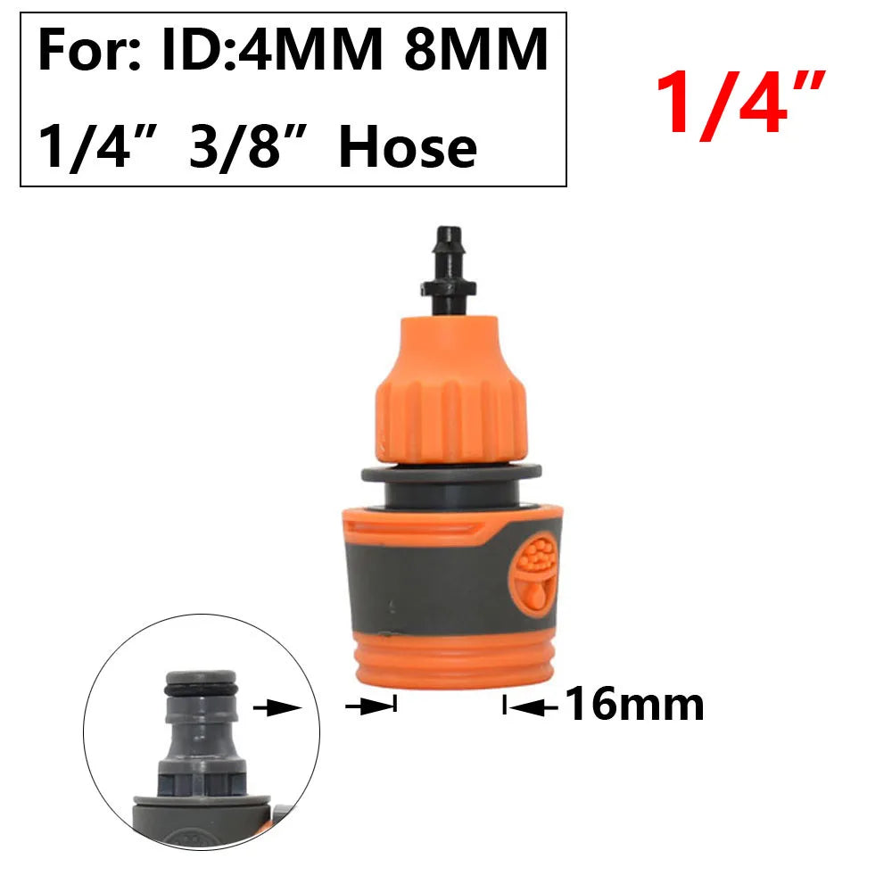 Conector rápido para manguera de jardín, acoplador de tubería de 1/2, 3/4 y 1 pulgada, conector de agua de parada, junta de reparación de 16/20/32 mm, accesorio para sistema de riego