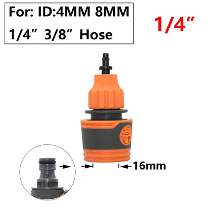 Conector rápido para manguera de jardín, acoplador de tubería de 1/2, 3/4 y 1 pulgada, conector de agua de parada, junta de reparación de 16/20/32 mm, accesorio para sistema de riego