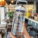 2025 Spring/Summer 2L Large Capacity Outdoor Plastic Bouncing Straw Sports Water Bottle Leak-proof Portable Refill Cups