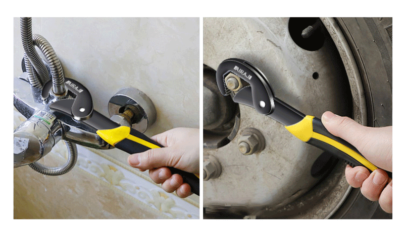 AIRAJ Universal Wrench Multifunctional Opening Wrench Adjustable Ratchet Spanner Hand Repair Tools