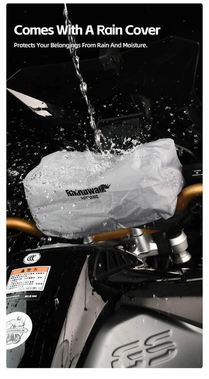 Rhinowalk Motorcycle Handlebar Bag Waterproof Universal Storage Bag Travel Motor Accessory For BMW1250ADV KTM890 CF450 Kawasaki