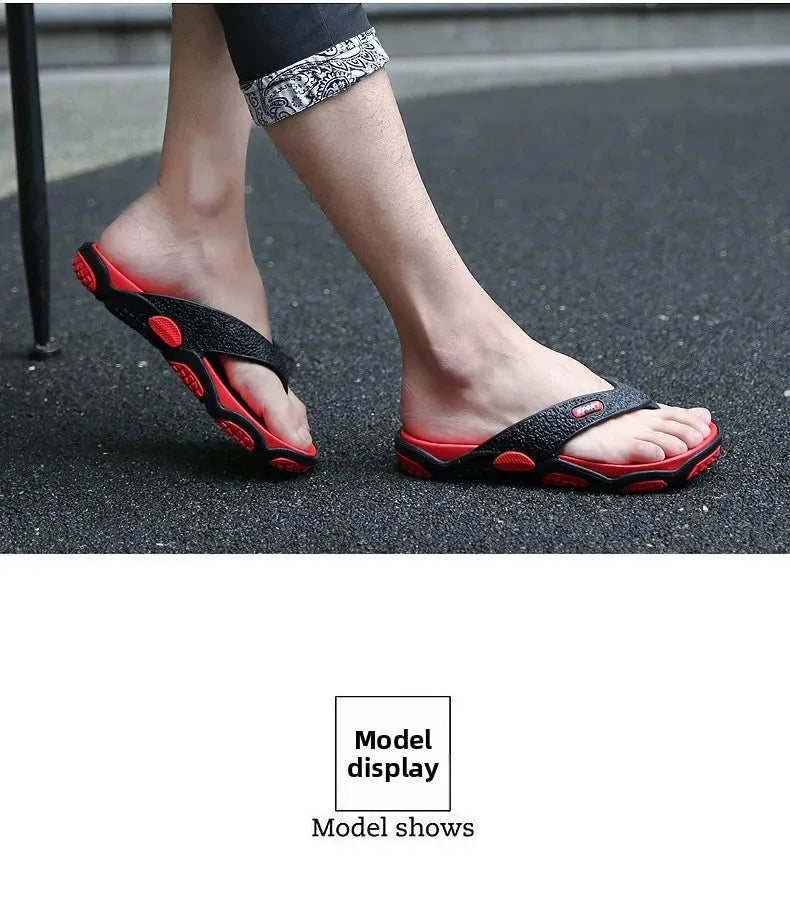 Men's Summer 2025 Trendy Flip-Flops Beachwear Slippers Anti-slip Deodorant Casual Shoes Plastic Slip-On Sandals for Adults