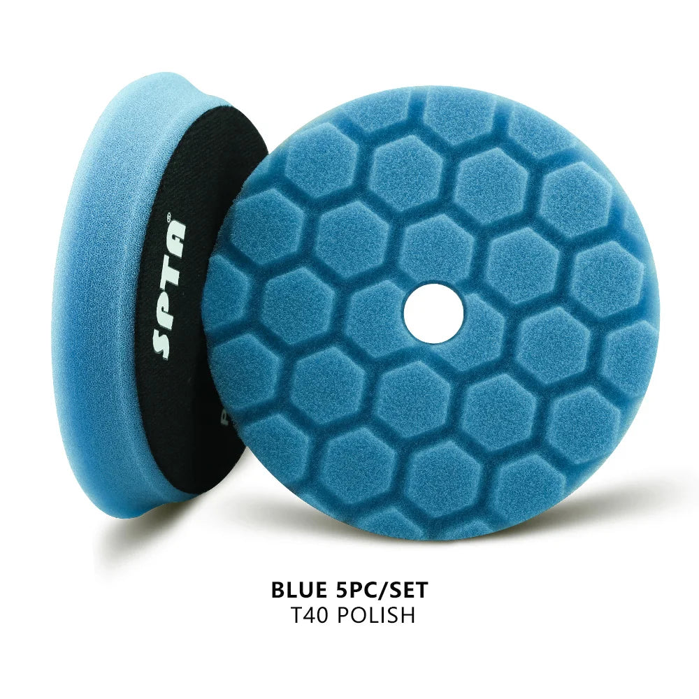 (Bulk Sales) SPTA 3"(80mm)/5"(125mm)/6"(150mm) Hex-Logic Car Sponge Polishing Buffing Pads For DA/RO/GA Auto Buffer Polisher