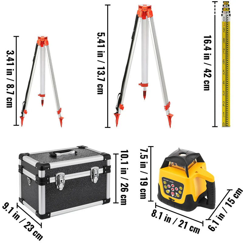VEVOR 360 Rotary Laser Level Self-Leveling 500m Vertical Horizontal Scanning Professional Powerful Measurement Construction Tool