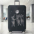 Raccoon Moon Playful Black Bottom Pattern Luggage Protective Cover, suitable for 18-32 inch luggage covers, luggage handle glove