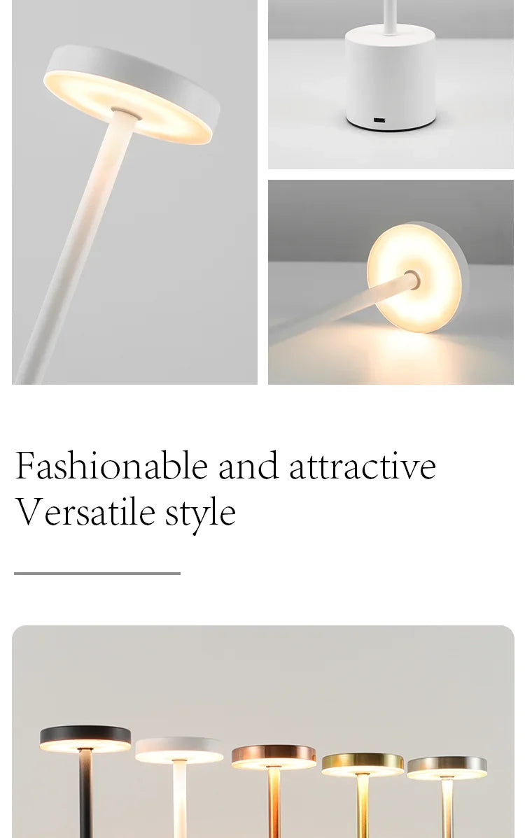Table Lamp LED Touch Sensor Desktop Night Light Rechargeable Wireless Reading Lamp 3 Colors Adjustable Creative Ambient Light