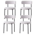 EGOONM 4Pcs Nordic Style Dining Chairs Upholstered Kitchen Chairs with Teddy Velvet Chair Home Desk Dining Room Kitchen Chairs