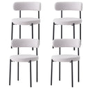 EGOONM 4Pcs Nordic Style Dining Chairs Upholstered Kitchen Chairs with Teddy Velvet Chair Home Desk Dining Room Kitchen Chairs