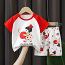New Boys Summer Clothing Set Full Bear Print Cotton Short Sleeve T-shirts and Shorts 2PCS Breathable Outfit For Girls