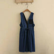 Vestido vaquero holgado para mujer, informal, con cordón en la cintura, color rubio, talla grande, talla S6 5653, ropa de otoño 2023 