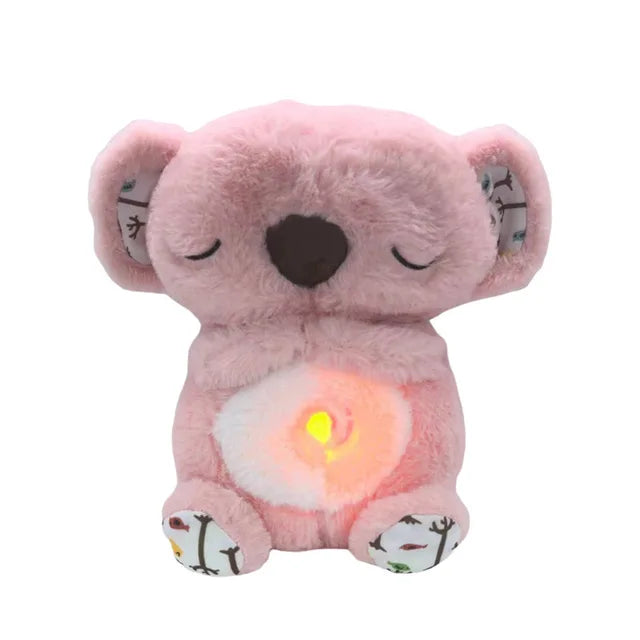 Boneca de pelúcia com urso respirador para recém-nascido, companheiro dormindo, som e luz, lontra, brinquedo para crianças, calmante, sono, presente