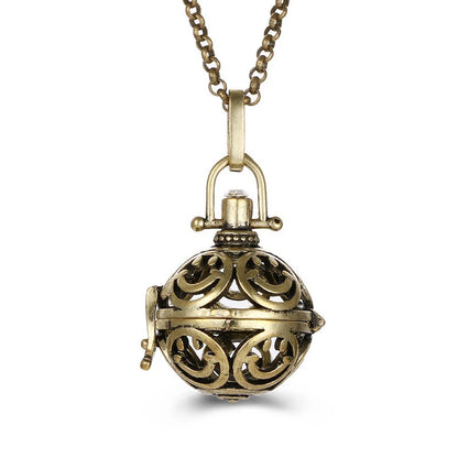New Aroma Water Droplets Cage Lockets Necklace Heart Shaped Zircon Essential Oil Diffuser Set Combination Woman Pendant Jewelry