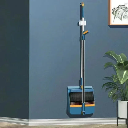 Escova e pá vassoura e pá conjunto de combinação pá vertical dobrável pele macia não-viscosa varrendo vassoura 2 pçs/set