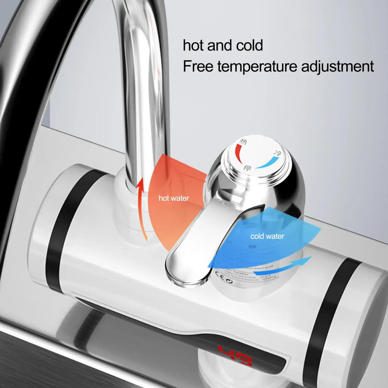 3000W Electric Kitchen Water Heater Tap Instant Hot Water Faucet Heater Cold Heating Faucet Tankless Instantaneous Water Heater