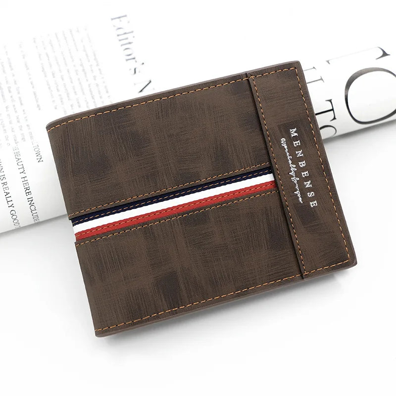 2023 New Short Men Wallets Slim Card Holder Male Purses Luxury PU Leather Coin Pocket High Quality Small Men's Wallet