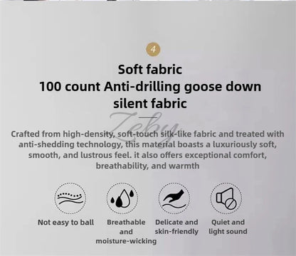 High Grade 100% White Goose Down Quilt Winter Warm Feather Duvet Queen King Cozy Lightweight 3D Bread Comforter Pinch Pleated