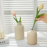 Ceramic Flower Vase Retro Table Decorative Vase Dried Flower Arrangement Pot Home Wedding Gifts Aesthetic Vase Desktop Ornament