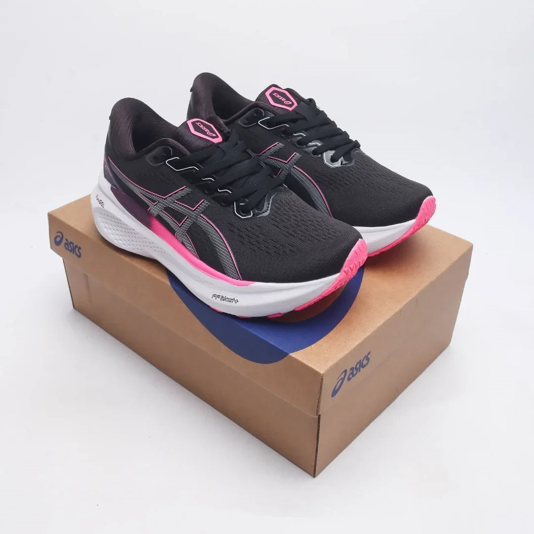 Zapatillas de running Asics Gel Kayano 30 para mujer, color negro, caña baja, antideslizantes, transpirables y ligeras.