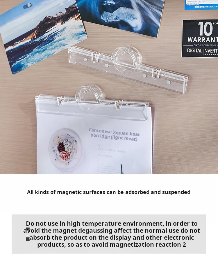 Magnetic Transparent File Folders Strong Suction Not Easy To Fall Off Multifunctional Office Supplies File Folders