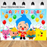 Plim Cartoon Theme Decoration for Kids, 1st Birthday Party Supplies, Baby Shower, Rainbow Circus Background, Photography Props 