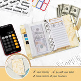 New A6 Budget Plan Notebook Cash Envelope Saving Money 6-Hole Binder for Financial Management A6 Loose-Leaf Notebook Binder