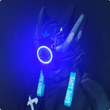 Capacete Cyberpunk com LED – Máscara para Festas, Halloween, Natal e Cosplay – Presente para Adultos