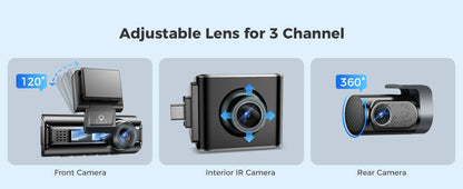 AZDOME M550 Pro 5.8Ghz WiFi 3 Channel Dash Cam 4K+1080P Built-in GPS 3.19" IPS Screen Car DVR IR Night Vision 24H Parking Mode