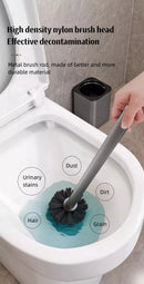 Escobillero de lujo con carcasa metálica, soporte para escobillero de pared, sin ángulo muerto, herramientas de limpieza para el hogar, accesorios de baño