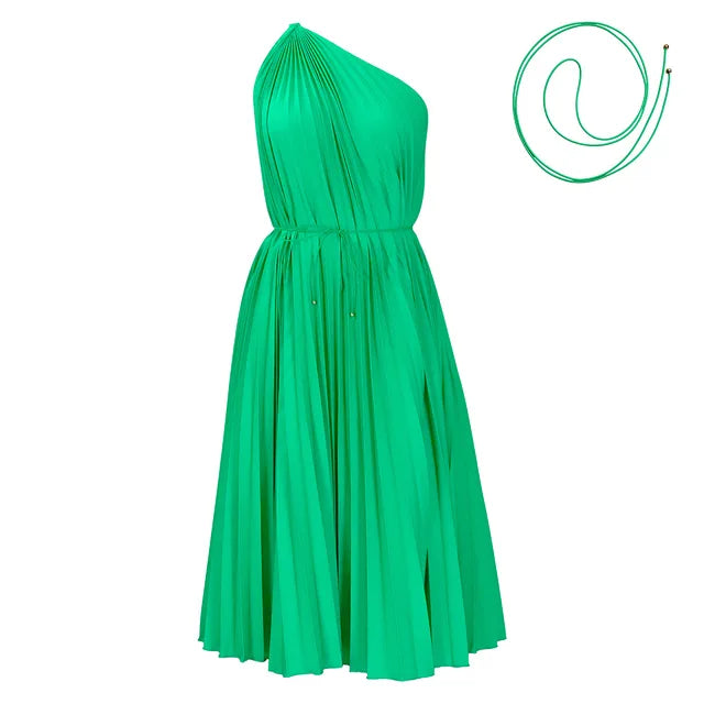 Vestido plisado de una pieza de talla grande para mujer de verano 2023, vestido informal holgado para fiesta, elegante y hermoso 