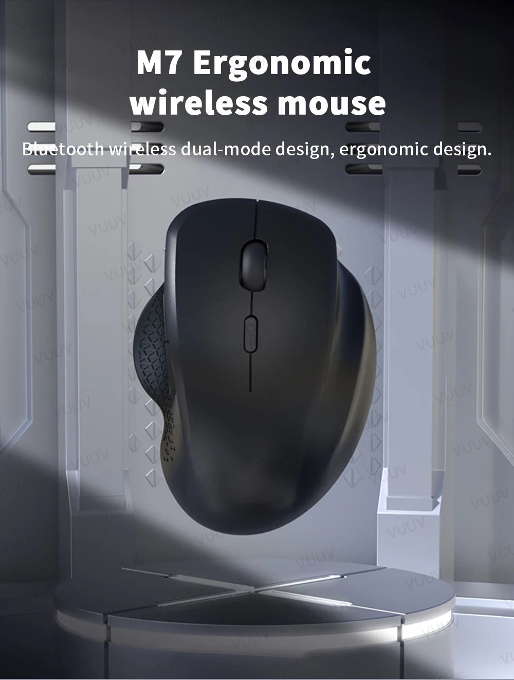 Ratón inalámbrico ergonómico Bluetooth VUUV para computadora portátil Macbook 1600DPI modo dual recargable para iOS Android tableta