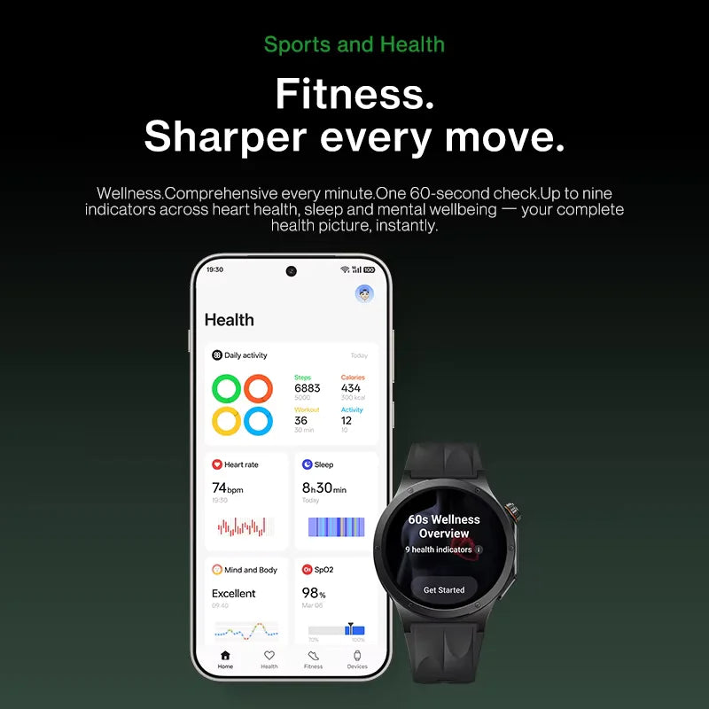 Novo Smartwatch OnePlus Watch 4 (Versão Global) – Tela OLED de 1,5", Snapdragon W5, até 16 dias de bateria, NFC, IP69, Google Assistente e GPS