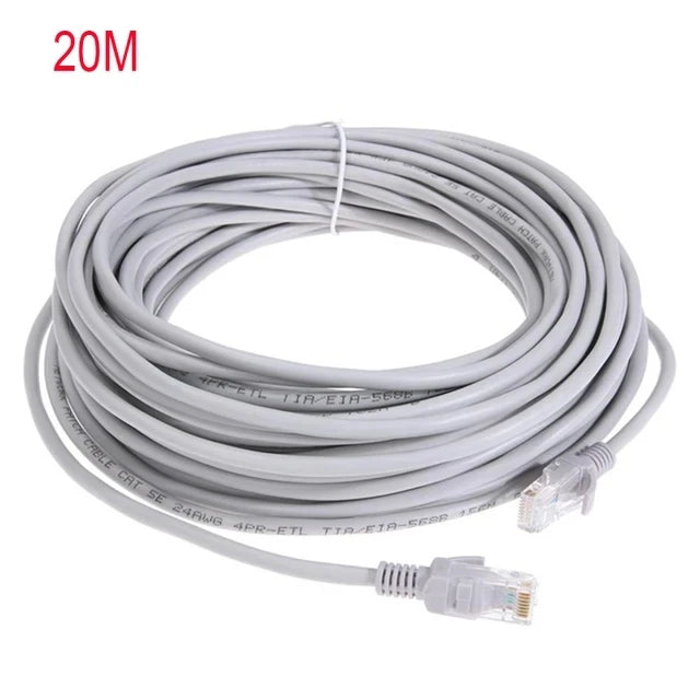 Cabo Ethernet com caixa LAN vermelha, Patch Cord, Cat5e RJ45, 1m, 5m, 10m, 15m, 20m, 30m, 50m