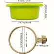 Small Bird Cage Bath Tub with Mounting Ring Bright Green Plastic Bowl for Parrot Canary Bathing Feeding 12cm Diameter