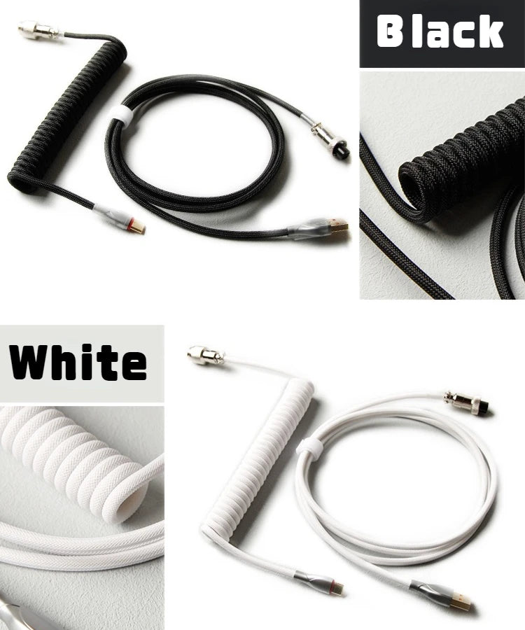 Coiled cable type C Mechanical keyboard wire USB keyboard cable  mechanical keyboard Aviator Desktop Computer Aviation Connector
